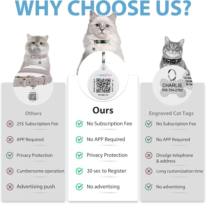 Breakaway Reflective Cat Collar with QR Name Tag & Bell (Mint Green)