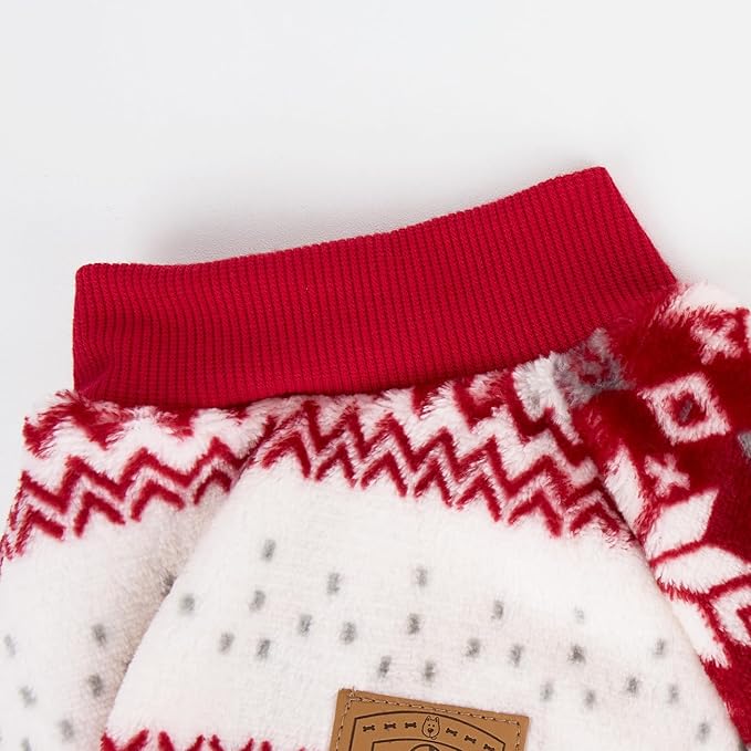 XPUDAC Dog Christmas Pajamas Fleece Dog Sweater for Small Medium Dogs Girl Boy Winter Puppy Clothes Holiday Pet Outfit, XL