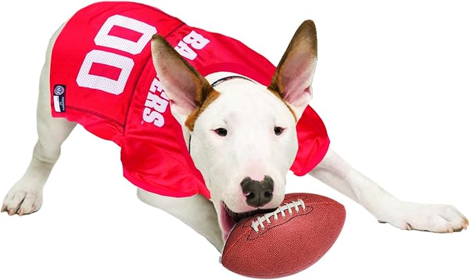 Pets First NCAA College Wisconsin Badgers Mesh Jersey for DOGS & CATS, Medium. Licensed Dog Jersey with your Favorite Football/Basketball College Team