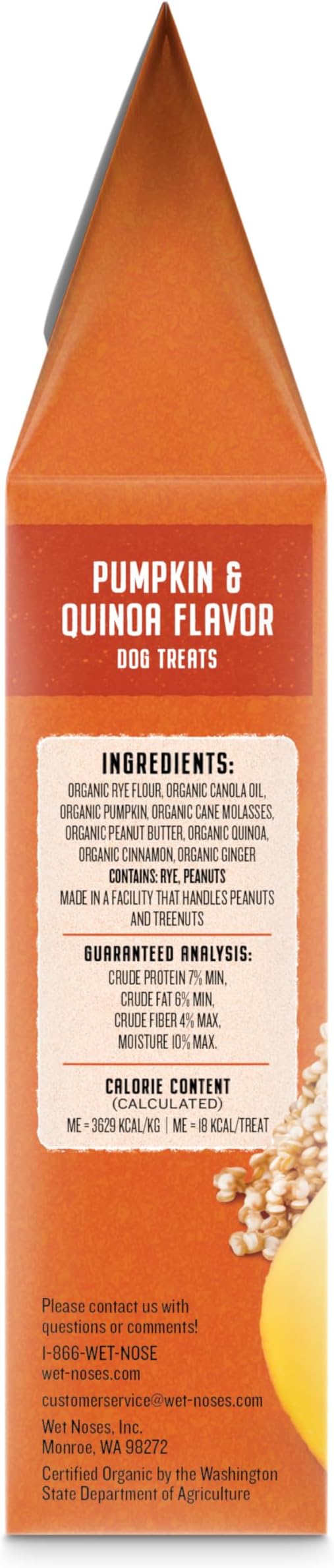 Wet Noses Organic Crunchy Dog Treats – All-Natural, Human-Grade, Non-GMO, Healthy Training & Delicious Snacks for Dogs, for All Dog Sizes & Breeds – Pumpkin & Quinoa, 14oz (2 Pack)