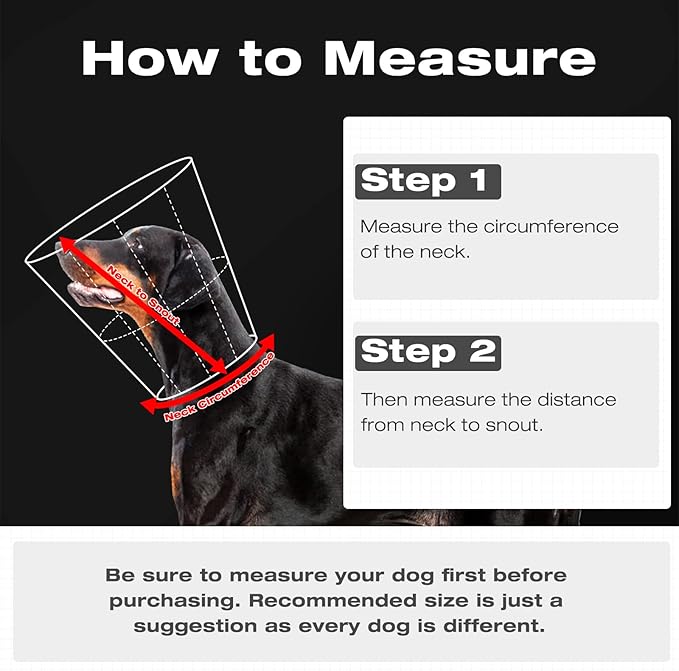 AuraPaw Soft Dog Cone for Medium Size Dogs,Breathble Adjustable Dogs Recovery Collar After Surgery,Protective Elizabethan Cones,E Collar Alternative to Stop Licking,Comfortable Dog Cones,Black,S
