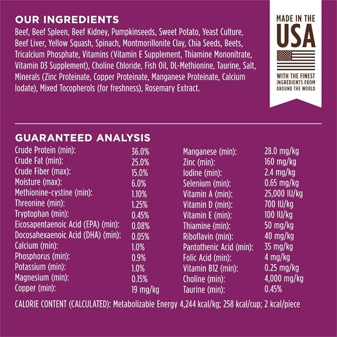 Instinct Raw Boost Mixers, Freeze Dried Cat Food Toppers with Functional Ingredients, Grain Free, Real Beef - Multivitamin for Adults, 5.5 oz Bag
