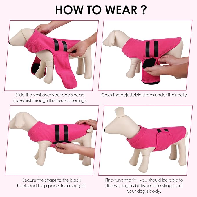 Dog Sweater,Adjustable Dog Sweaters for Small, Medium and Large Dogs Boys Girls, Dachshund Chihuahua Fleece Dogs Sweater(Pink,XL)