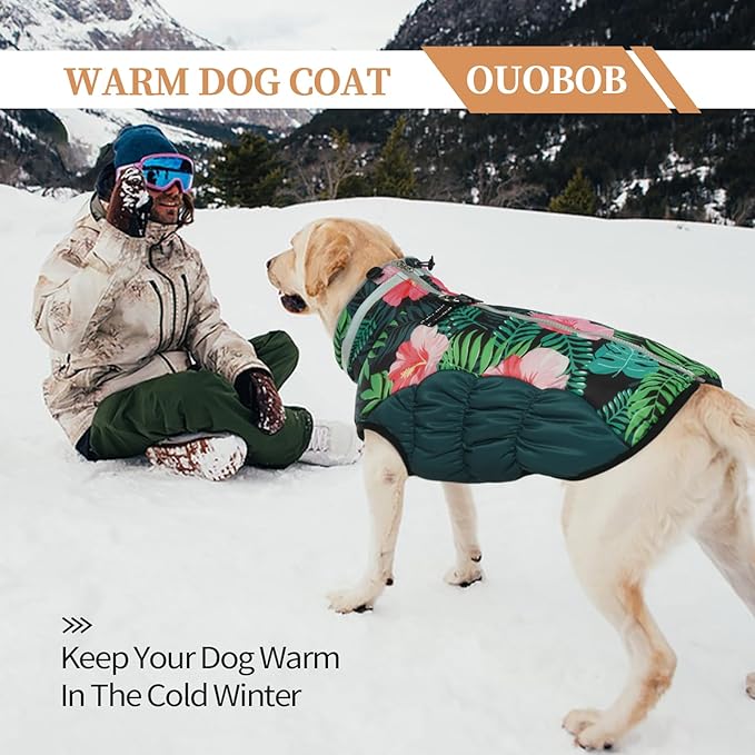 Dog Coats for Small Dogs, Puppy Coat, Warm Winter Jacket, XS Dog Coat with Harness Built in, Waterproof Pet Cold Weather Coats, Puppy Winter Clothes Snowsuit Chihuahua Maltese,XS