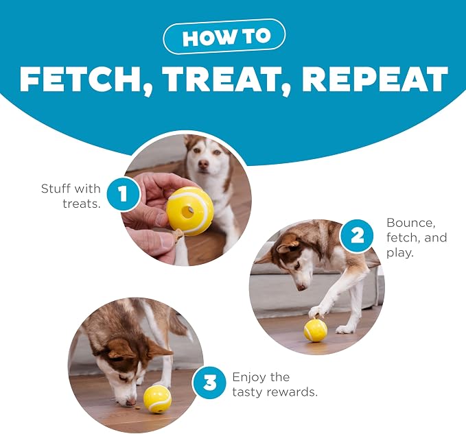 Outward Hound by Planet Dog Sport Ballz Tennis Ball Treat-Dispensing Fetch Ball Dog Toy