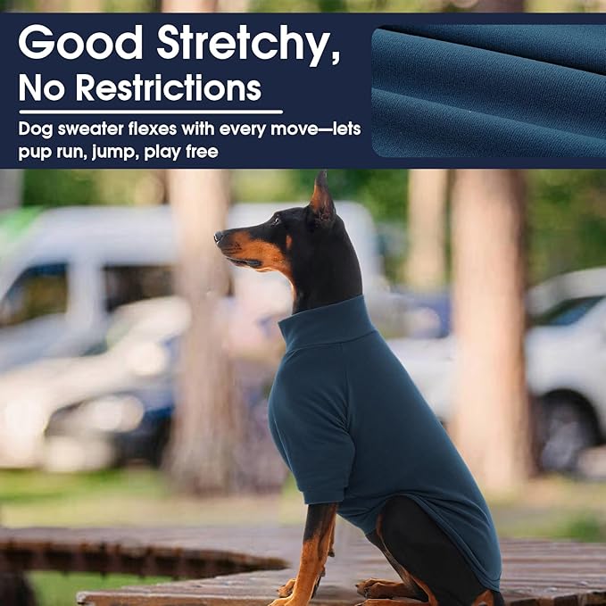 IECOii 2 Pack XXL Dog Fleece Sweater for Large Dogs, Warm Dog Turtleneck with Stretch for Pitbull Sweater, Fall Winter Pullover Dogs Sweatshirt with Sleeve, Indoor & Outdoor Sweaters for Walking, 2XL