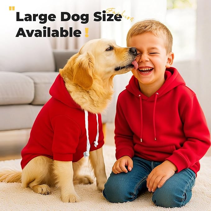 PETCARE Basic Dog Hoodie Sweaters for Small Medium Large Dogs Cats Puppy Clothes Soft Warm Fleece Dog Hoodies Sweatshirt with Small Pockets Fall Winter Chihuahua Dachshund Golden Retriever Outfits