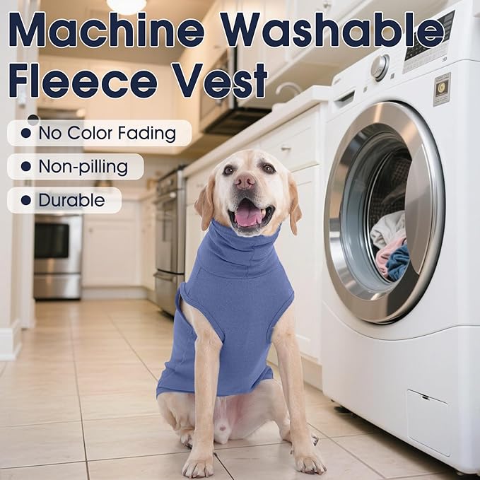 IECOii XXXL Dog Sweater - Snug Dog Turtleneck Sweater, Blue,XXX-Large, Warm Christmas Winter Pullover Sweatshirt,Machine Washable Fleece, Extra Stretchy for Extra Large Dogs Like Labrador,Doberman