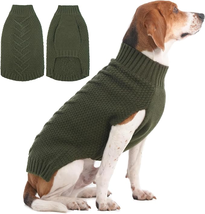 IECOii Large Dog Sweater - Neutral Thick Warm Dog Sweater for Male & Female Dogs, XL Size for Christmas, Thanksgiving, Halloween