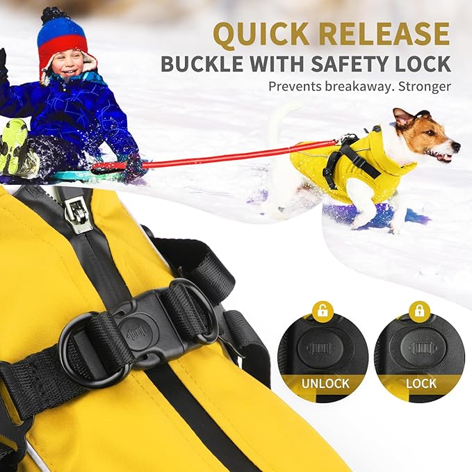 Dog Winter Coat Reflective Water-Resistant Jacket, Fleece Lined Windproof Puppy Coat with Back Zipper & D-Ring, Cold Weather Dog Coats for Small Medium Dogs (S, Orange)