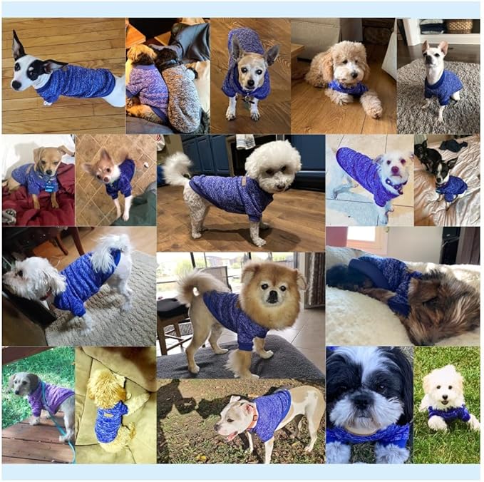 Jecikelon Dog Clothes Dogs Sweater Soft Puppies Clothing Winter Puppy Sweaters Warm Outfit for Dogs Small XXS XS Cat Apparel (Medium, Dark Blue)