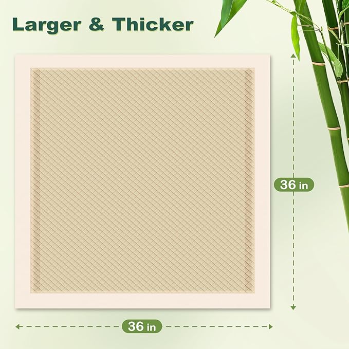 MIZOK Pee Pads for Dogs 36x36in Bamboo Dog Pee Pads, Dog Pads Extra Large Super Absorbent Odor Eliminating Leak-Proof Puppy Pads with Adhesive Tabs, Disposable (30 Counts)