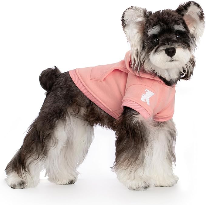 Koneseve Dog Hoodie - Fleece Warm Sweater with Pocket, Soft Clothes for Daily Wear, Basic Hooded Sweatshirts, Winter Coat Clothing, Comfort Tee Shirt Fit for All Breeds Pet - Pink - 4XL