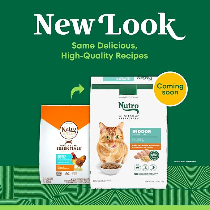Nutro Wholesome Essentials Indoor Dry Cat Food, Chicken & Brown Rice Recipe, 14 lb. Bag