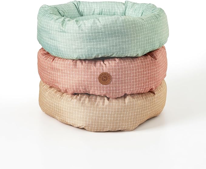 Colewin Small Cat Bed for Indoor Cats Dogs, Washable Round Donut Pet Bed for Puppies Kittens, Cute Rabbit Bunny Beds with Reversible Winter & Summer Cushion for Pets Up to 8lbs (Green)