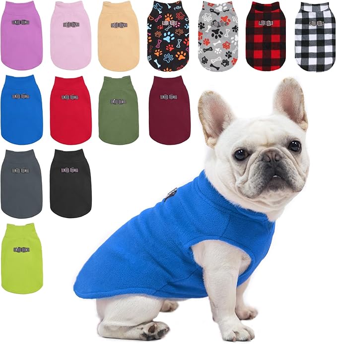 BEAUTYZOO Dog Fleece Vest Sweater Winter Jacket for Small and Medium Dogs with D-Ring Leash Cold Weather Coat Hoodie for XS S M Dogs Boy or Girls