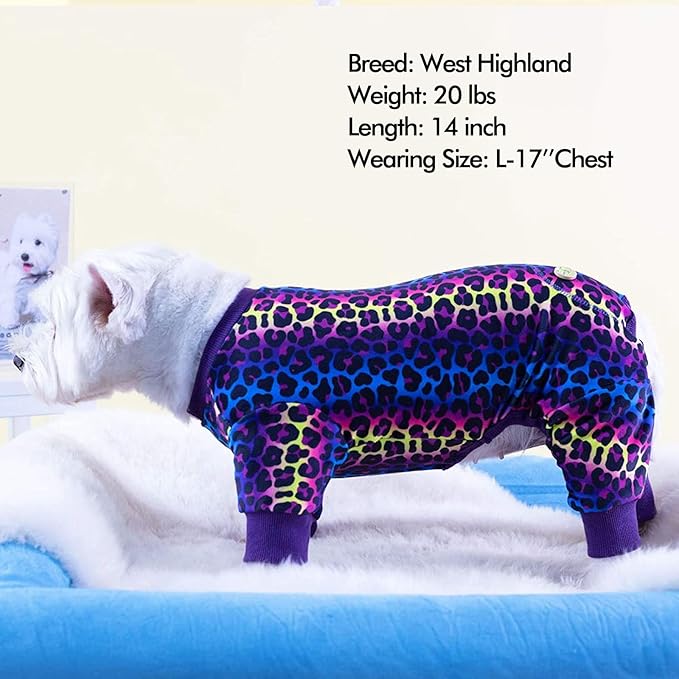 KYEESE Dog Pajamas Velvet Dog Pajamas Small Sized Dogs Dogs Pjs with Leopard Pattern Soft Doggie Jammies Stretchy Doggie Clothes Puppy Onesie Comfy Pet Coat Pet Costume, X-Small