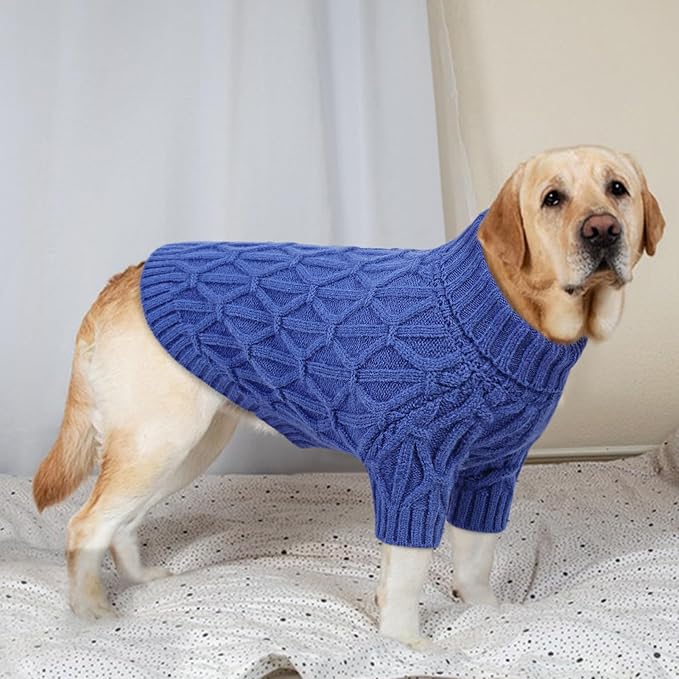 XS Dog Sweater for Dogs, Puppy Sweaters for Small Dogs Male Thermal Knitted Doggy Sweaters Pet Clothes Doggie Turtleneck Sweatshirts, Blue XS