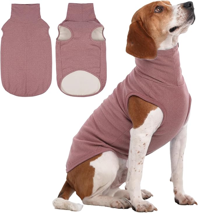 IECOii XL Dog Sweater - Stretch Fleece Vest with Turtleneck - DarkRed,X-Large, Warm Pullover Dog Fleece Coat for Large Dogs - Christmas Pet Sweatshirt for Boys & Girls, Machine Washable