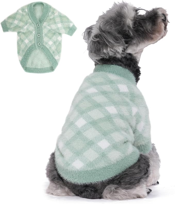 Dog Sweater, Sweaters for Small Dogs, Warm Soft Pet Clothes for Puppy, Medium Large Cat, Dogs Girl or Boy, Dog Shirt for Winter Christmas (Green, Medium)