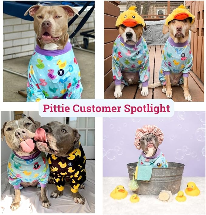 Pittie Clothing Pit Bull Dog Pajamas – Full Coverage Dog Onesie, Soft Pajama Outfit for Medium, Large, XL & XXL Breeds