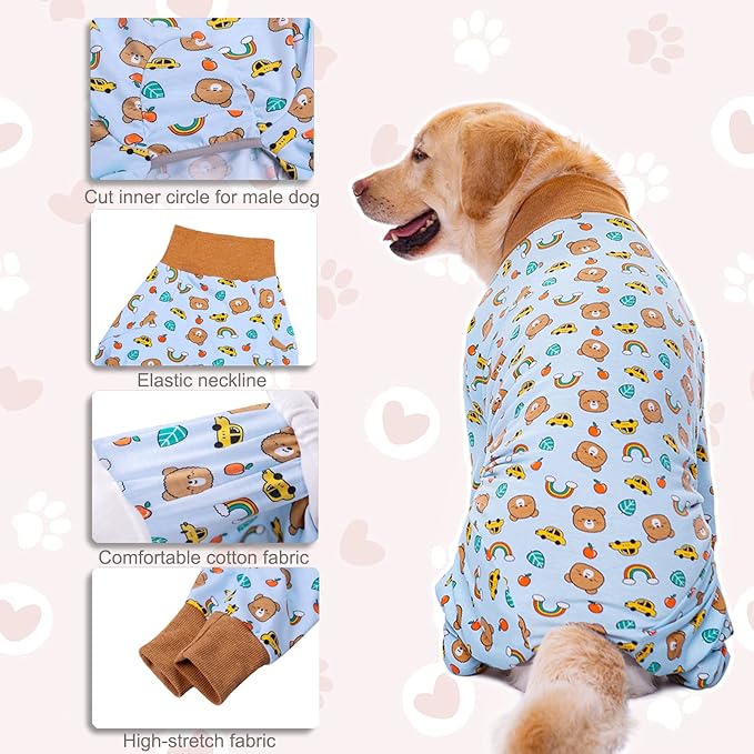 Dog Recovery Suit After Surgery Female Male, Medium Large Dog Neuter Shirt Cone Alternatives Prevent Licking Surgical Onesies (Brea, 5XL)