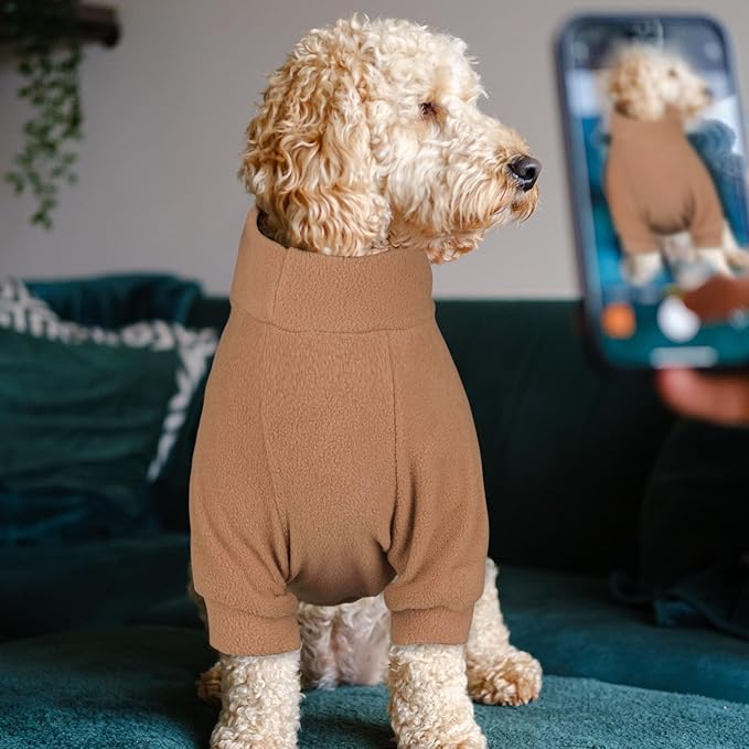 3 Pack Dog Sweaters for Large Dogs, Fleece Dog Sweater Large Pet Clothes Turtleneck Soft Warm Sweatshirt Boy Girl Pet(Gray+ Blue+Coffee,XL)