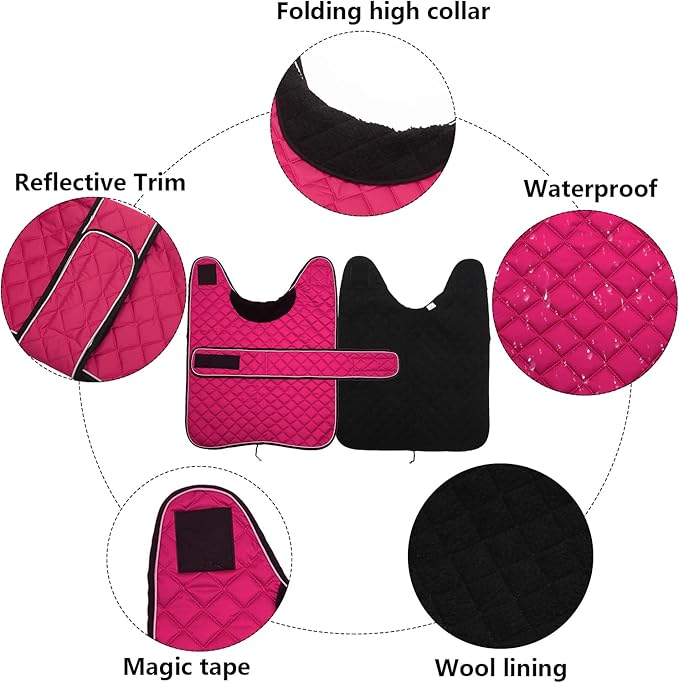 Dachshund Coat Dog Coats for Dachshunds Dachshund Winter Jacket with Padded Fleece Outdoor Dog Clothes with Adjustable Bands - Pink - M