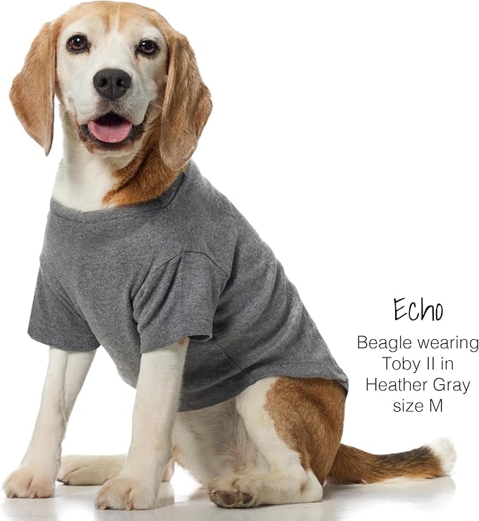 Toby II - The Perfect Tee, 3 Pack Short Sleeve Pet T-Shirt 100% Organic Cotton Tees Clothes for Small, Medium, Large Dogs, Gray Ombre, Medium (20-45 lbs)