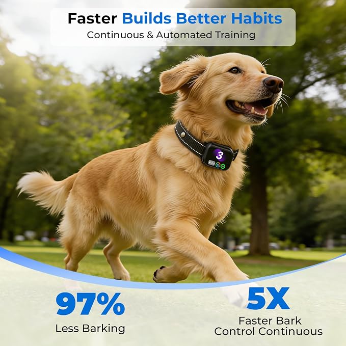 RPZ Automatic Dog Bark Collar for Small Medium Large Dogs 8-150 Lbs, Black