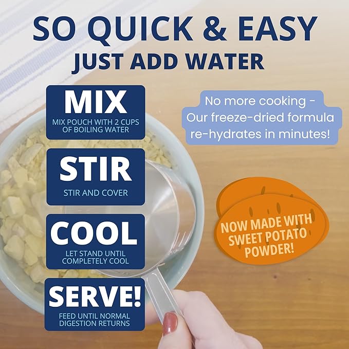 Under the Weather Bland Diet for Dogs | Easy to Digest for Sick Dogs |Always Be Ready| Contains Electrolytes - All Natural Freeze Dried 100% Human Grade Meats| 6 Pack- Rice Turkey & Sweet Potato - 6oz