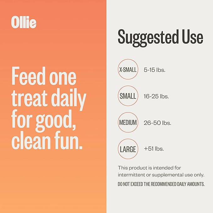 Ollie Dental Chews for Small Dogs, 12 Oz, Fresh Breath, Teeth Cleaning Treats, Sticks for Dog Oral Care, with Parsley and Cinnimon, for Pups 16-25 lbs