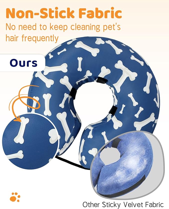 Supet Inflatable Dog Cone Collar Alternative After Surgery, Dog Neck Donut Collar Recovery E Collar for Neuter, Soft Pet Cone for Small Medium Large Dogs