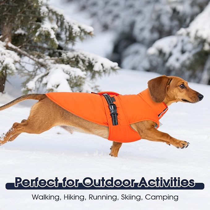 IECOii Jacket for Dogs - Reflective Cold Weather Coats Adjustable Snow Vest Jackets Windproof Waterproof Winter Coat with Buckles, Warm Fleece Vest for Hunting, Walking, Camping, Pink, Size 5XL