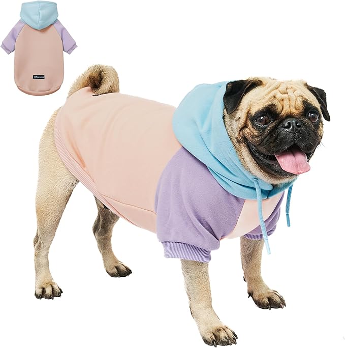 Tuff Pupper Dog Hoodie | Premium Quality Insulated Fabric | Ultra Soft Interior for Superior Comfort | Elastic Cuffs & Drawstring for Warmth | Stretch Fit Suitable for All Breeds (Pastel, M)