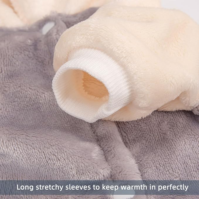 FabriCastle Dog Hoodie Sweater for Small Dogs Boy and Girl, Small Dog Clothes XS XXS Puppy Sweatshirt, Pet Outfit, Cat Clothing Super Soft Warm Snap On Closure (Lightgrey-Cream, X-Small)