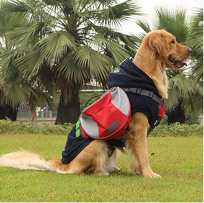Adjustable Service Dog Supply Backpack Saddle Bag for Camping Hiking Training