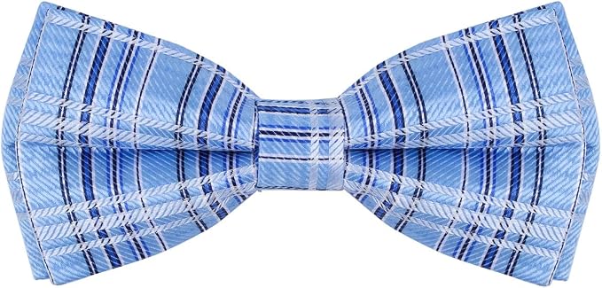 Dog Collar with Bow Tie for Girl or Boy Gift Soft Durable Bowtie Blue Tartan Plaid Large