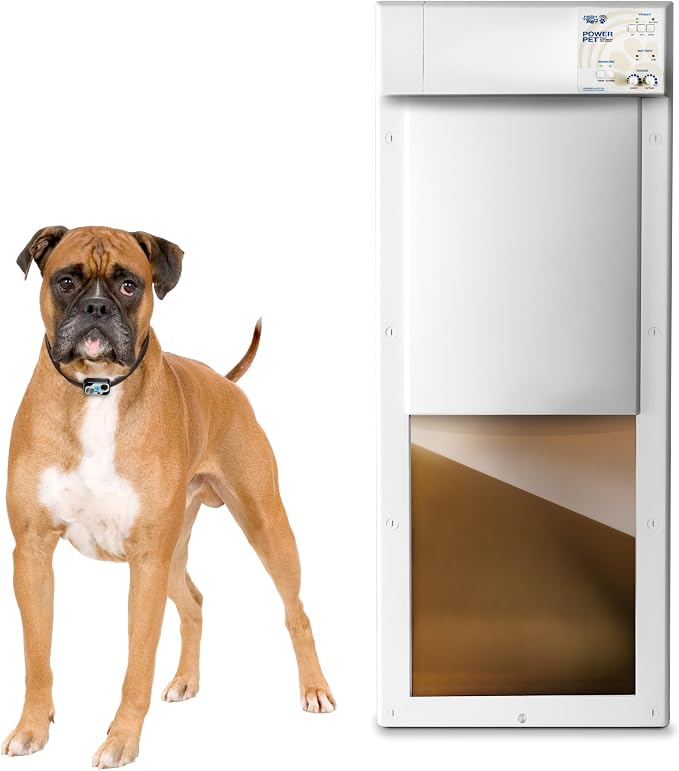 Power Pet Smart Automatic Electronic Pet Door by High Tech Pet (Door Mount, Large, WiFi Enabled - App Control)