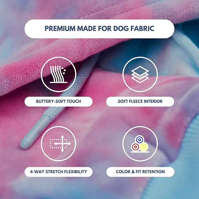 Spark Paws Dog Hoodie – Premium Dog Sweater for Small, Medium, and Large Dogs | Warm Outfits for French Bulldogs, Pitbull, Puppy, Winter Jacket Alternative - Snow Cone - 5XL