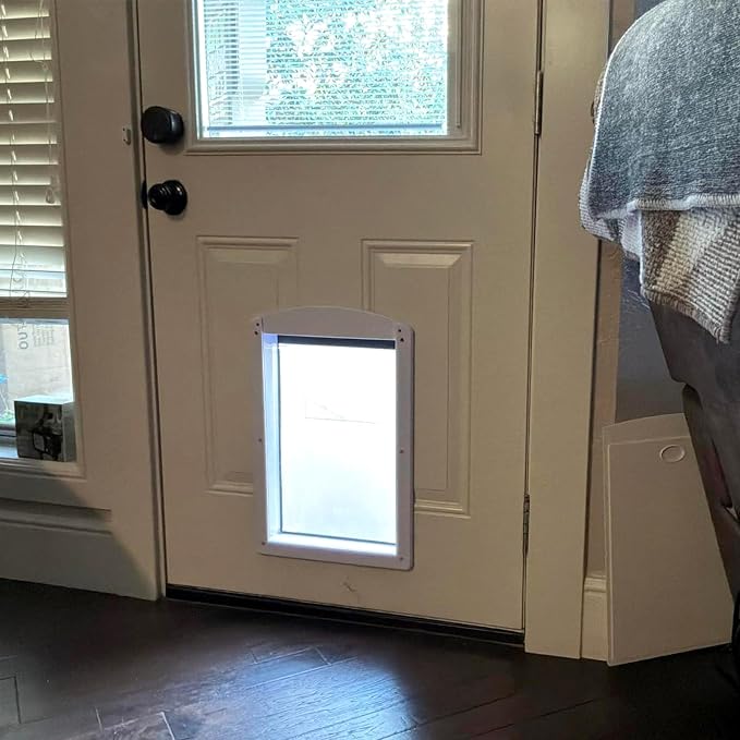 Large Dog Door for Door, Magnetic Flap Lock Panel Up to 60 lbs