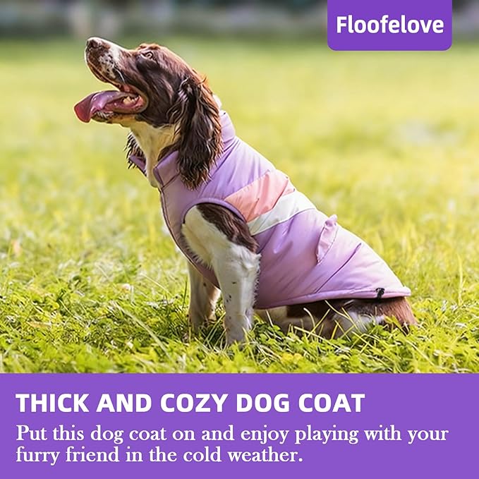 Dog Winter Jacket for Small Dogs Waterproof with Harness Hole,Windproof Puppy Fleece Vest Warm for 8 to 13lbs