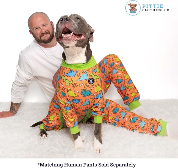 Pittie Clothing Pit Bull Dog Pajamas – Full Coverage Dog Onesie, Soft Pajama Outfit for Medium, Large, XL & XXL Breeds