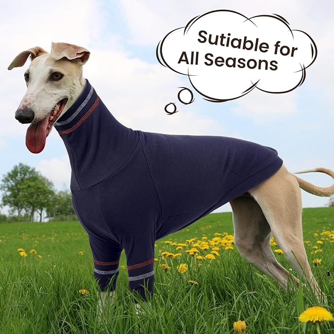 Greyhound Dog Sweater, Italian Coat for Large Dogs, Whippet Pullover Turtleneck Stretchy Knit Sweatshirt, Thermal Clothes Pajamas Sighthounds Jumpsuit for Cold Weather XXL