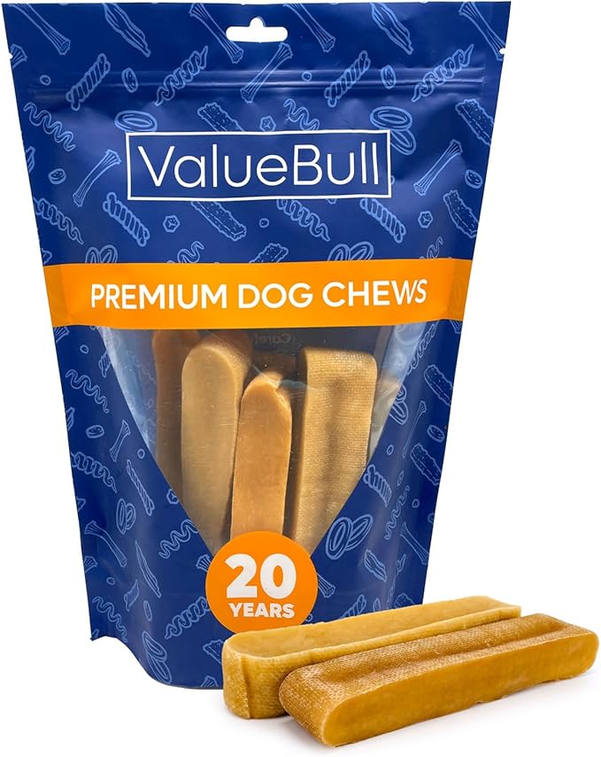 ValueBull Himalayan Yak Cheese Dog Chews, Extra Extra Large, 10 ct - Long Lasting for Aggressive Chewers, All Natural, Healthy & Safe, Low Odor Nepal Yak Milk Chews