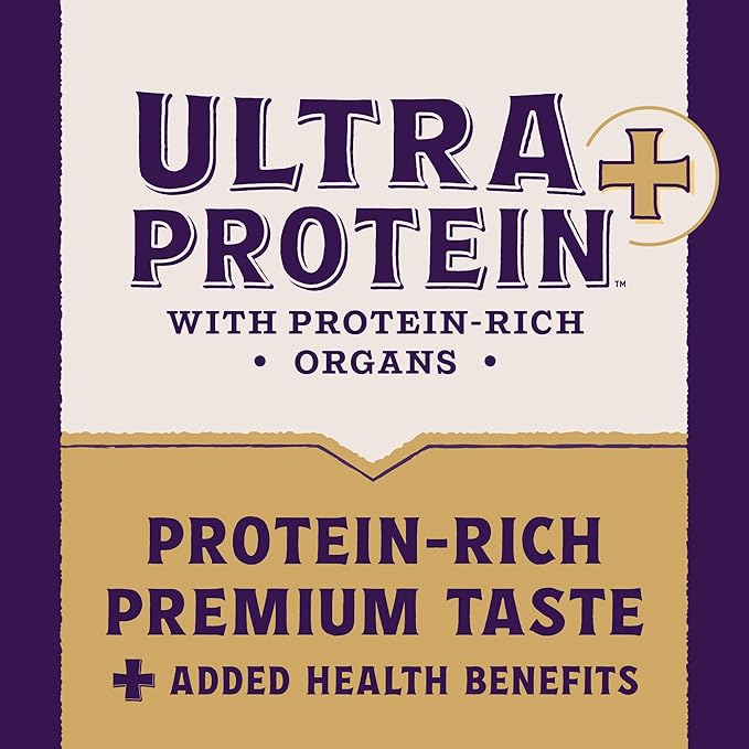 Natural Balance Ultra Protein Plus Wet Cat Food, Immune & Digestive Health Real Chicken with Pumpkin Puree Topper with Chicken Liver & Chicken Heart, High Protein Cat Food - 2.4 oz. (Pack of 24)