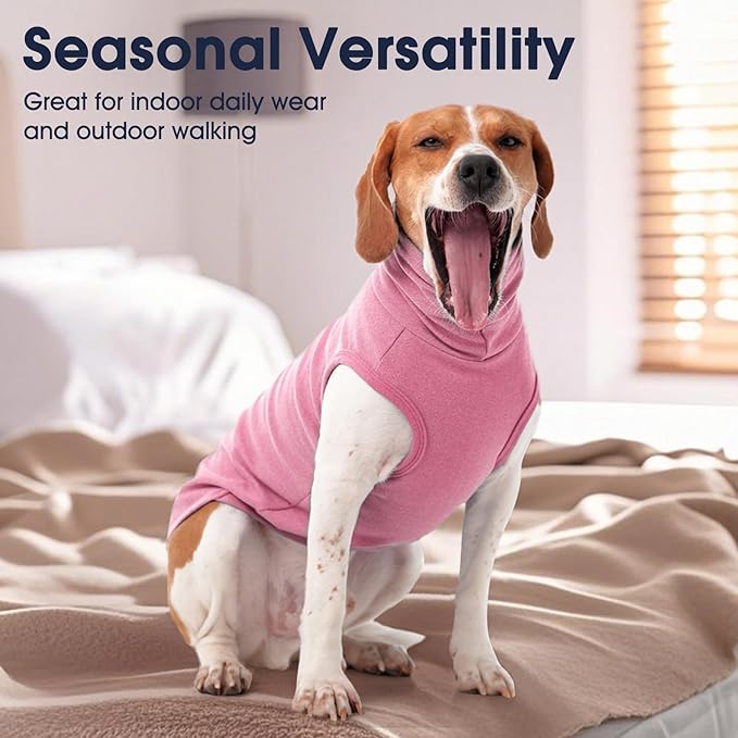 IECOii XL Dog Sweater - Stretch Fleece Vest with Turtleneck - Pink,X-Large, Warm Pullover Dog Fleece Coat for Large Dogs - Christmas Pet Sweatshirt for Boys & Girls, Machine Washable
