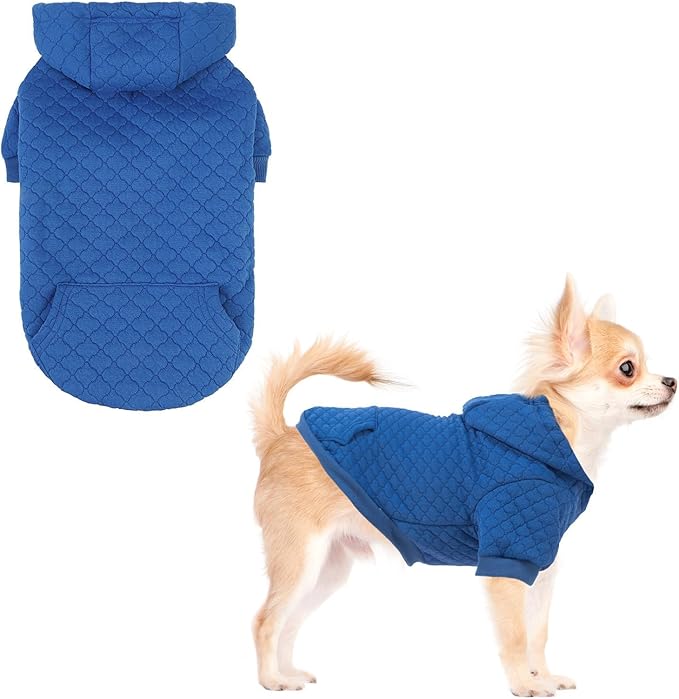 KOOLTAIL Dog Hoodie for Small Medium Large Dogs, Ultra-Warm & Soft Winter Fall Fleece Dog Hooded Sweatshirt Clothes Sweater, Lightweight Pullover Coat for Boy Girl Bulldog Pitbull Puppy Cats,Blue S
