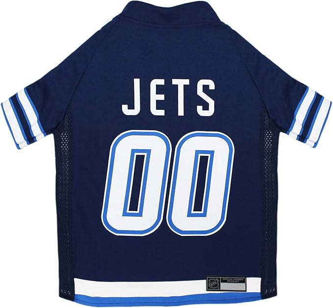 Pets First NHL Winnipeg Jets Jersey for Dogs & Cats, Large. - Let Your Pet be a Real NHL Fan!