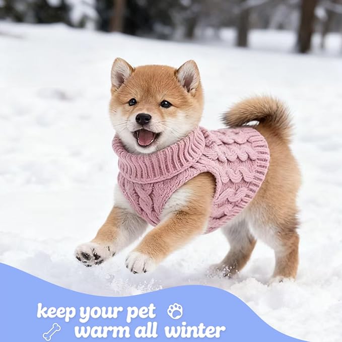 8 Pcs Dog Sweaters for Small Dogs, Sleeve Pet Sweater for Winter, 8 Colors Comfortable Cozy Dog Clothes for Dogs Puppy (Medium)